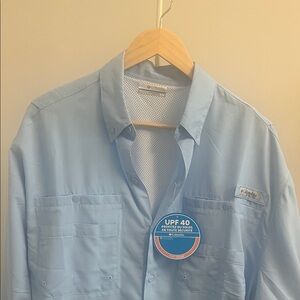 Columbia Sky Blue UPF 40 Outdoor Shirt